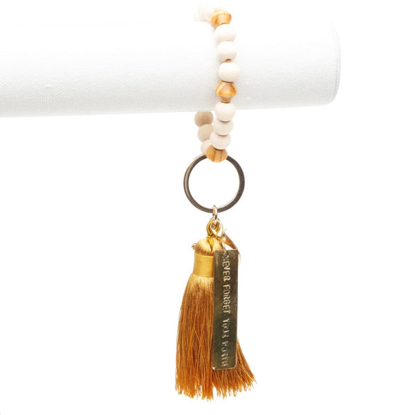 ME™ Kenya Brass Tassel Bracelet Keychain - Never Forget Your Worth