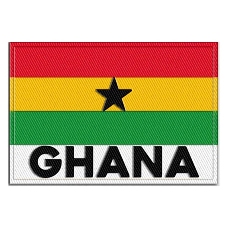 Ghana Flag Embroidered Patch With VELCRO® Brand Fastener – Africa Souvenir Applique, Single