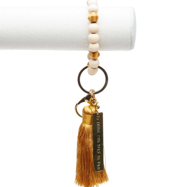 ME™ Kenya Brass Tassel Bracelet Keychain - To Thine Own Self Be True