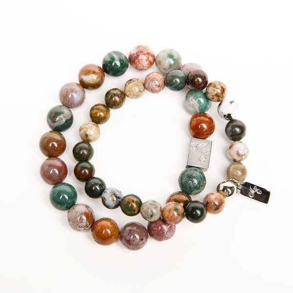 ME™ Basics His & Hers Ocean Jasper 2-pc Bracelet Set