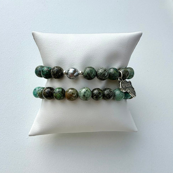 ME™ Origins 7-inch African Turquoise and Meteorite Bracelet Set