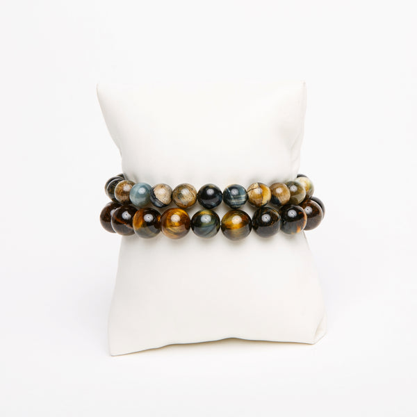 ME™ His & Hers Golden Blue Tiger Eye 2-pc Bracelet Set