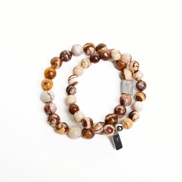 ME™ His & Hers Basics Leopard Skin Jasper 2-pc Bracelet Set