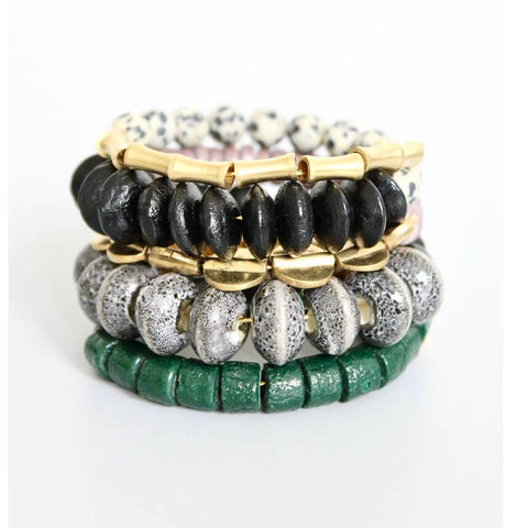 David Aubrey™ Ghanaian Glass and Jasper Wrap Bracelet