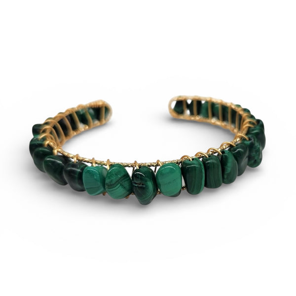 Akija™ Malachite Wire-Wrapped Cuff Bracelet