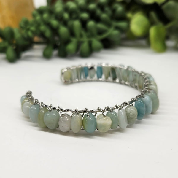 Akija™ Amazonite Wire-Wrapped Cuff Bracelet