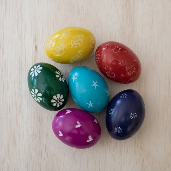 Akija™ Soapstone 6pc Colorful Etched Eggs