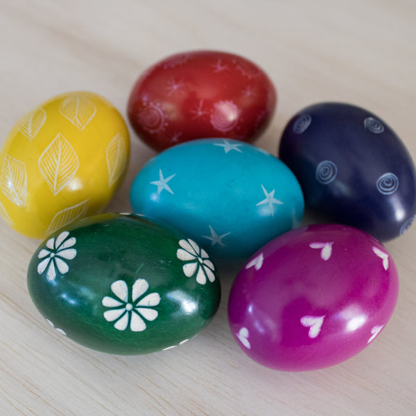Akija™ Soapstone 6pc Colorful Etched Eggs
