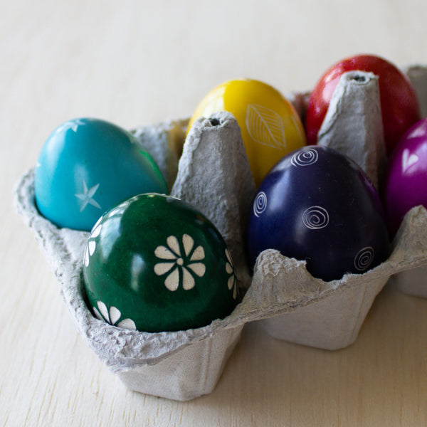 Akija™ Soapstone 6pc Colorful Etched Eggs