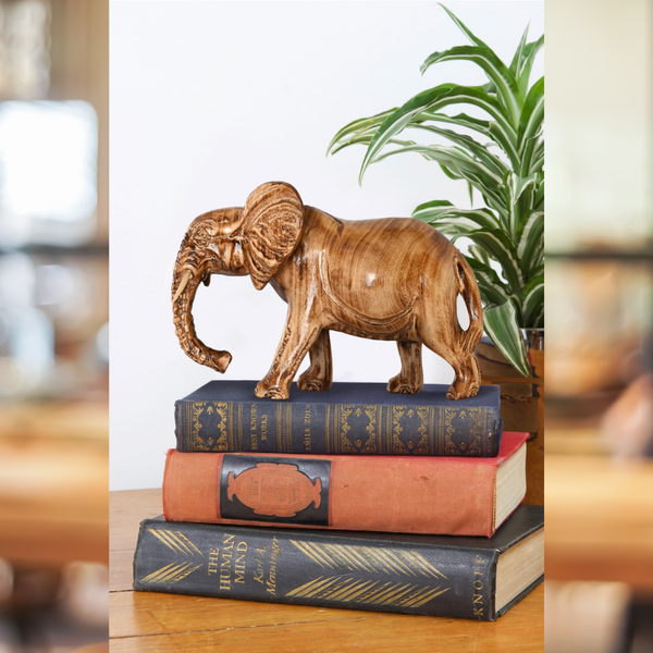 Akija™ Kenyan Jacaranda Wood Sculpture - Elephant