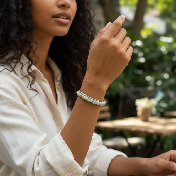 Akija™ Amazonite Wire-Wrapped Cuff Bracelet