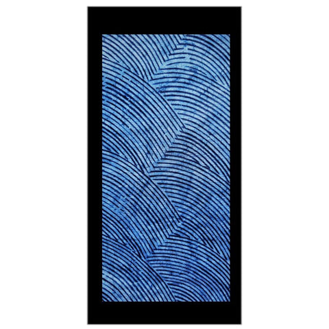 ME™ Blue Brocade Adire Black Border Canvas Print Wall Decor Show Your Africa 10" x 20" 