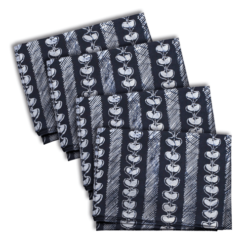 ME™ Batik 4pc Napkin Set - Egba Stripes Table Linen Show Your Africa 