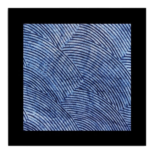 ME™ Blue Brocade Adire Black Border Canvas Print Wall Decor Show Your Africa 10" x 10" (Set of 2) 