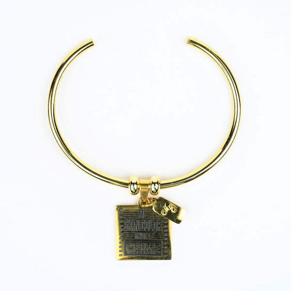 ME™ Word. My Skin Color Is Not a Crime Bangle - Gold Women's Bracelets Show Your Africa 