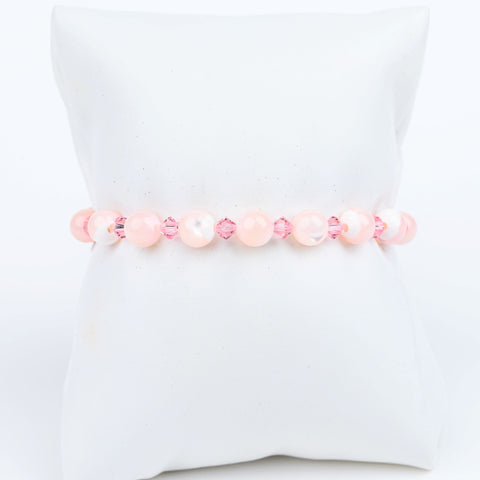 ME™ Owambe 7-inch Pink Pearl+Swarovski Bracelet Show Your Africa 
