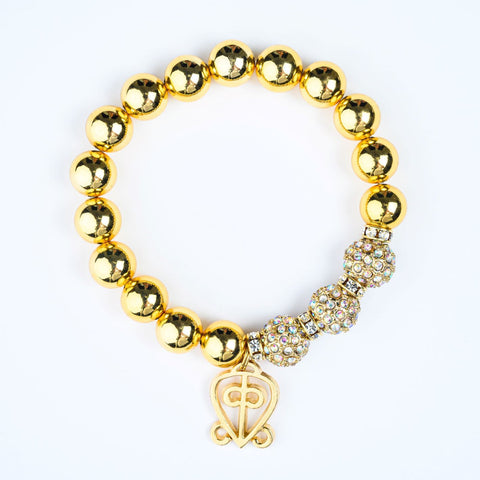ME™ Odo Nnyew Fie Kwan 7-inch Layering Goldtone Charm Bracelet Women’s Necklaces Show Your Africa 