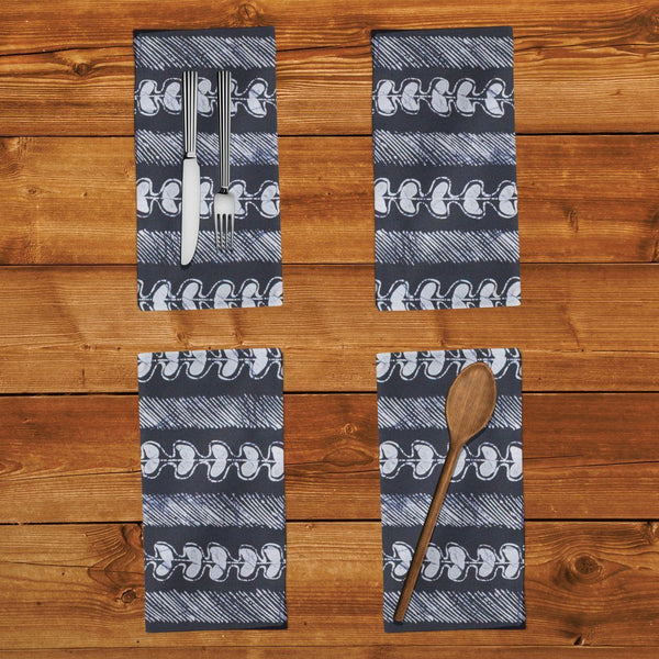 ME™ Batik 4pc Napkin Set - Egba Stripes Table Linen Show Your Africa Egba Batik Stripes 