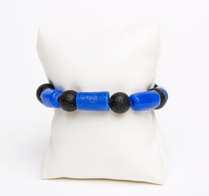 ME™ Ghanaian Krobo 7.5-inch Bracelet - Blue Unisex Bracelets Show Your Africa 