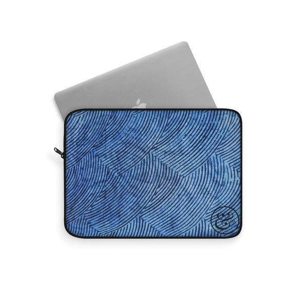 Nigerian Batik Laptop Sleeve - Blue Laptop Sleeve Printify 