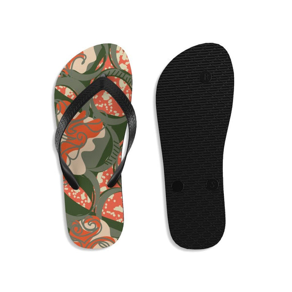 EKO & CO.™ Ankara Print Flip Flops - Coral Shoes Printify 