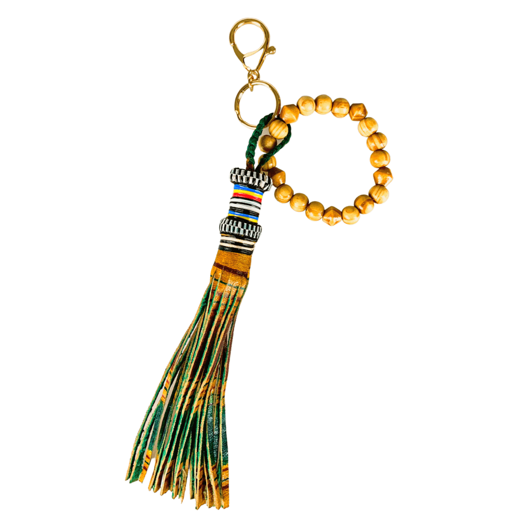 ME™ Mali Tuareg Leather Tassel Bracelet Key Chain Accessories Show Your Africa 