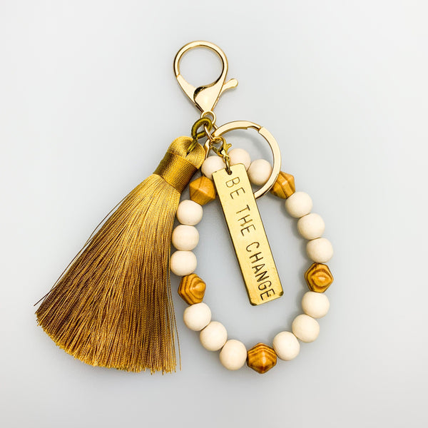 ME™ Affirmation Charms Key Chain Bracelet - Be the Change Accessories Show Your Africa 