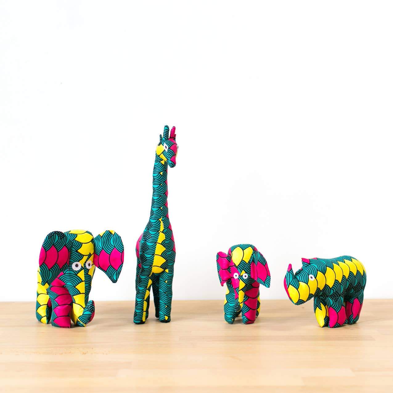Amsha™ Stuffed Kitenge Safari Animals Home Decor Show Your Africa 
