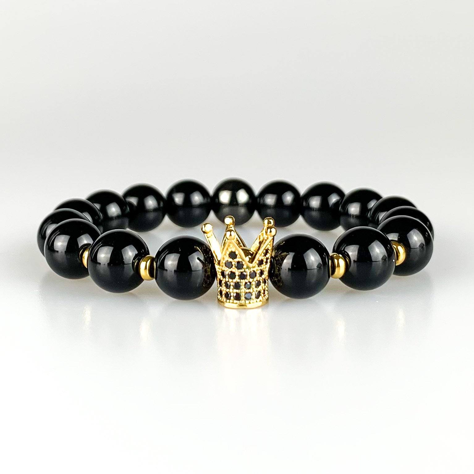 ME™ Crown Black Onyx 8-inch Bracelet - Black Unisex Bracelets Show Your Africa 