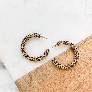ME™ Wood Leopard Hoop Earrings Accessories Faire - Prep Obsessed 